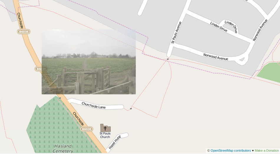 Churchside Lane to St Pauls Avenue is not recorded as a public right of way