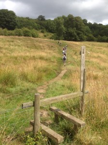 Climbing out of Winster after lunch